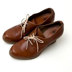 Dr. Martens Women's Mimi Wedge Brown Leather Lace Up Shoes - US 9, EU41